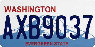 WA license plate AXB9037