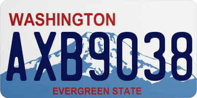 WA license plate AXB9038