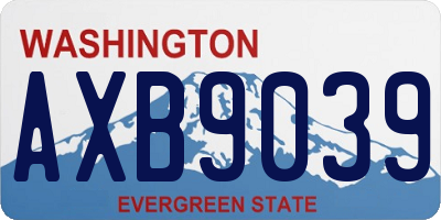 WA license plate AXB9039
