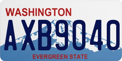 WA license plate AXB9040