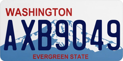 WA license plate AXB9049