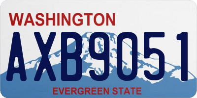 WA license plate AXB9051