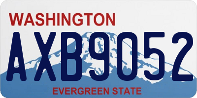 WA license plate AXB9052