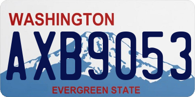WA license plate AXB9053