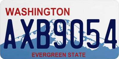 WA license plate AXB9054