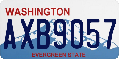 WA license plate AXB9057