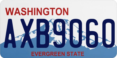 WA license plate AXB9060