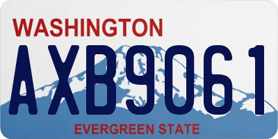 WA license plate AXB9061