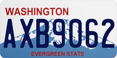 WA license plate AXB9062