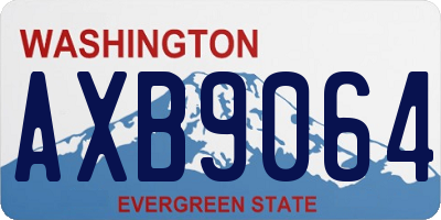 WA license plate AXB9064