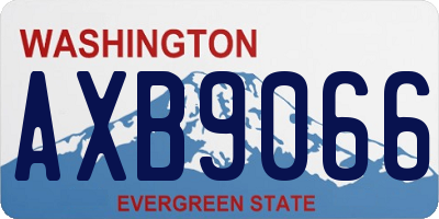 WA license plate AXB9066