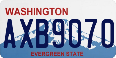 WA license plate AXB9070