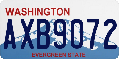 WA license plate AXB9072