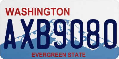 WA license plate AXB9080