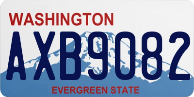WA license plate AXB9082