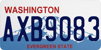 WA license plate AXB9083