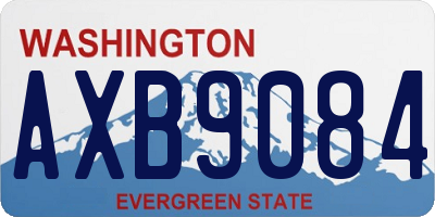 WA license plate AXB9084