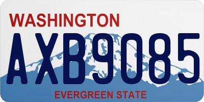WA license plate AXB9085