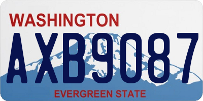 WA license plate AXB9087