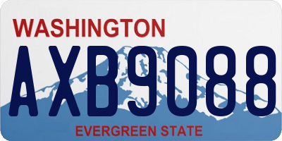 WA license plate AXB9088
