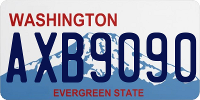 WA license plate AXB9090