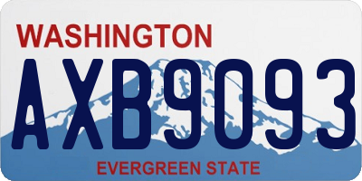 WA license plate AXB9093