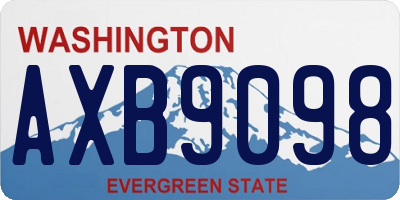 WA license plate AXB9098