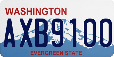 WA license plate AXB9100