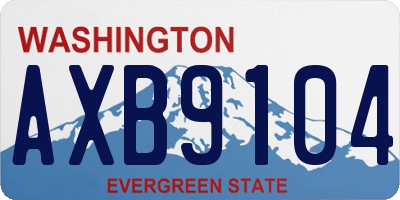 WA license plate AXB9104