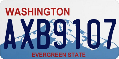 WA license plate AXB9107