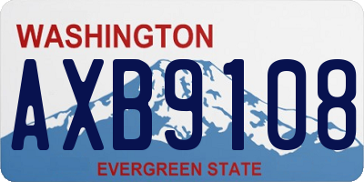 WA license plate AXB9108