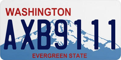 WA license plate AXB9111