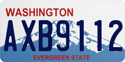 WA license plate AXB9112