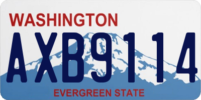WA license plate AXB9114