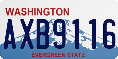 WA license plate AXB9116