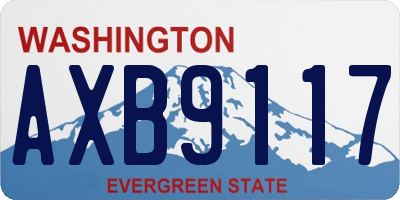 WA license plate AXB9117