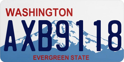 WA license plate AXB9118