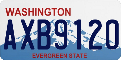 WA license plate AXB9120