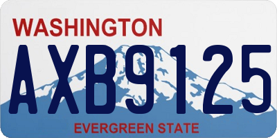 WA license plate AXB9125