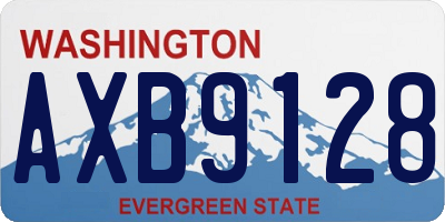 WA license plate AXB9128