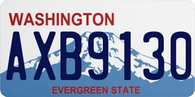 WA license plate AXB9130