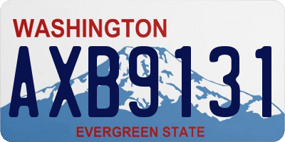 WA license plate AXB9131