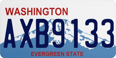 WA license plate AXB9133