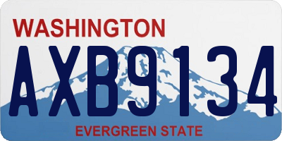 WA license plate AXB9134