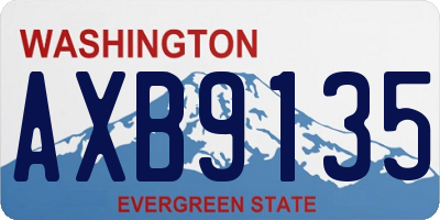 WA license plate AXB9135