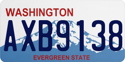WA license plate AXB9138