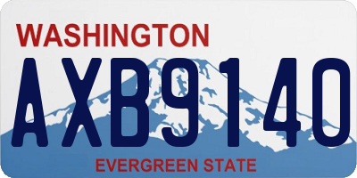 WA license plate AXB9140