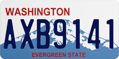 WA license plate AXB9141