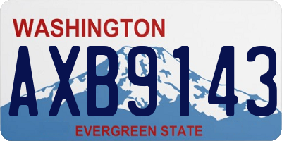 WA license plate AXB9143