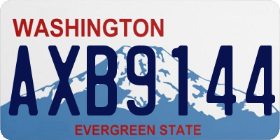 WA license plate AXB9144